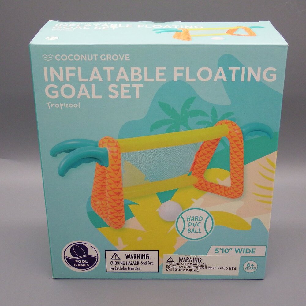 NIB Coconut Grove Inflatable 71” x 29” Floating Water Polo Goal and Ball Set